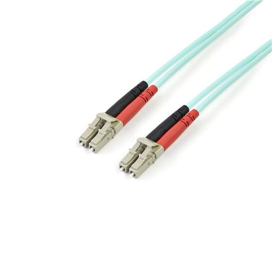 Cable de 2m de Fibra Óptica Multimodo OM3 LC a LC UPC - Full Duplex 50/125µm - para Redes de 100G - LOMMF/VCSEL - Pérdida Baja a