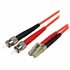 Cable Adaptador de Red de 1m Multimodo Dúplex Fibra Óptica LC-ST 50/125 - Patch Duplex