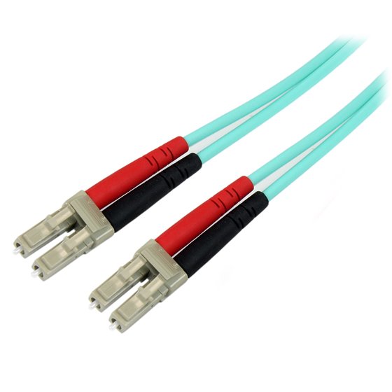 Cable de 10m de Fibra Óptica Multimodo OM3 LC a LC UPC - Full Duplex 50/125µm - para Redes de 100G - LOMMF/VCSEL - Pérdida Baja 
