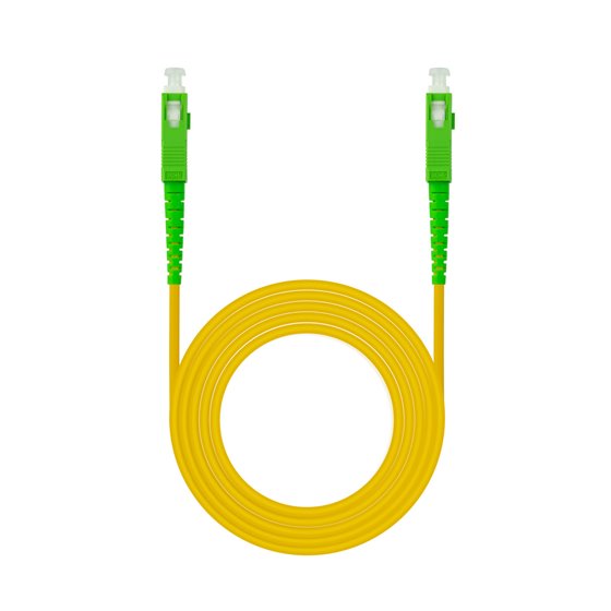 Cable de Fibra Óptica SC/APC a SC/APC Monomodo Simplex LSZH, Amarillo, 15m