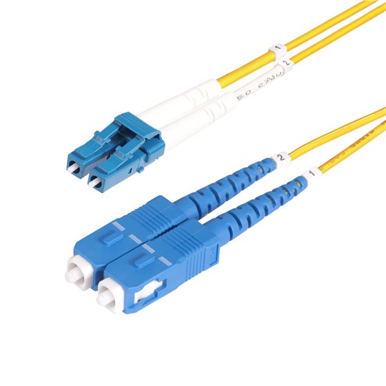 Cable de Fibra Óptica LC a SC (UPC) OS2 Monomodo 9/125µm 100G LSZH Dúplex de 10m - Low Insertion Loss - Resistente a Dobleces - 
