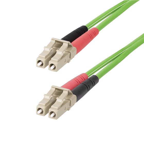 Cable de Fibra Óptica LC a LC (UPC) OM5 Multimodo 10m - Dúplex 50/125µm LOMMF Tipo Cremallera VCSEL 40G/100G - No Sensible a los