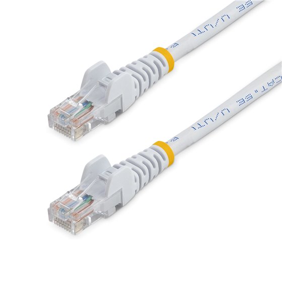 Cable de 1m Blanco de Red Fast Ethernet Cat5e RJ45 sin Enganche - Cable Patch Snagless