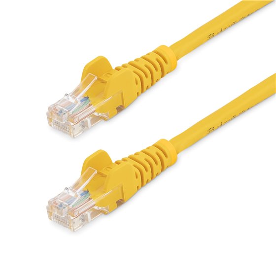 Cable de 1m Amarillo de Red Fast Ethernet Cat5e RJ45 sin Enganche - Cable Patch Snagless