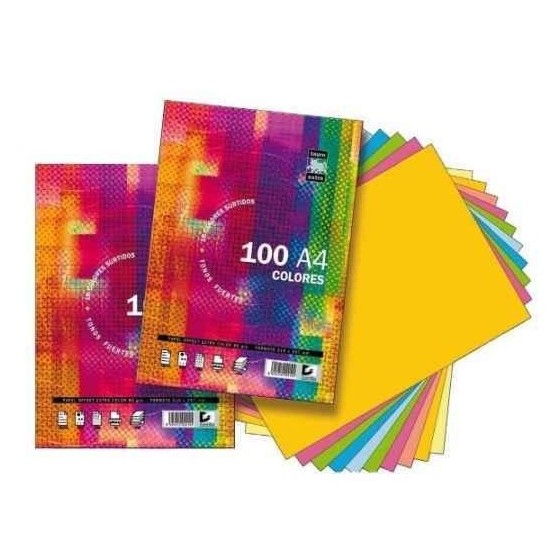 Papel TAURO Extra 80 g. Din-A4 Paquete x100 Hojas Colores