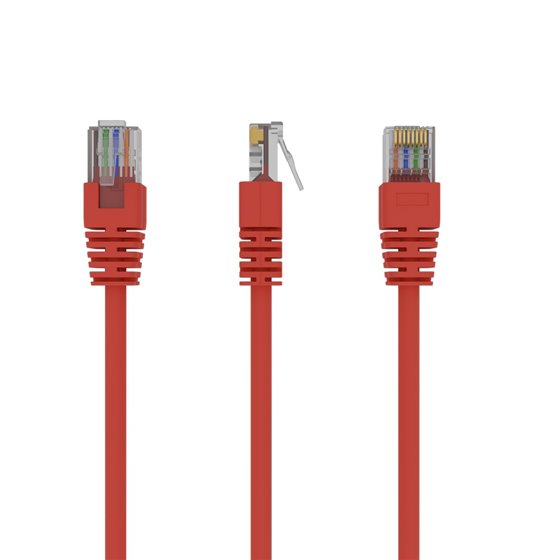 PP12-1M/R cable de red Rojo Cat5e U/UTP (UTP)