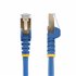 Cable de 1m de Red Ethernet RJ45 Cat6a Blindado STP - Cable sin Enganche Snagless - Azul