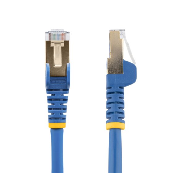 Cable de 1m de Red Ethernet RJ45 Cat6a Blindado STP - Cable sin Enganche Snagless - Azul