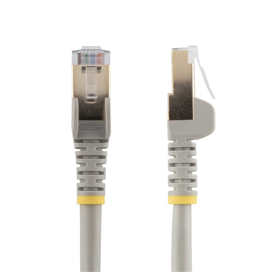 Cable de 2m de Red Ethernet RJ45 Cat6a Blindado STP - Cable sin Enganche Snagless - Gris