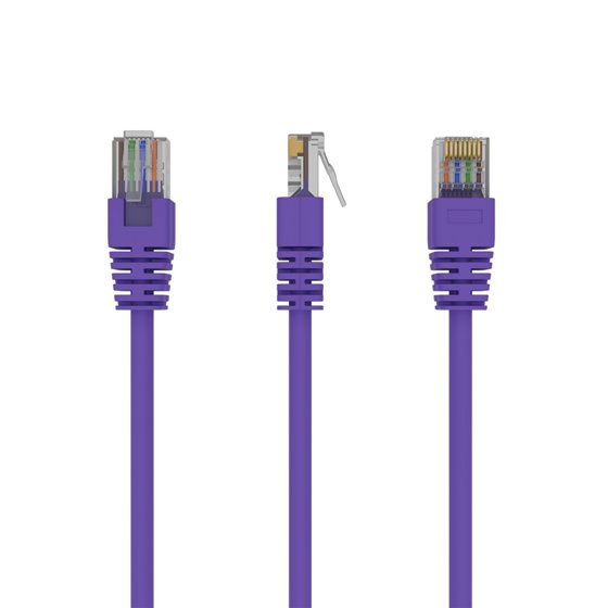 RJ45/RJ45 Cat5e 0.5m cable de red Púrpura 0,5 m U/UTP (UTP)