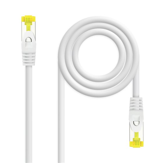Cable de red latiguillo RJ45 LSZH Cat.6A SFTP AWG26, Blanco, 1.0 m