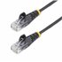 Cable Cat6 de 2m - Delgado - con Conectores RJ45 sin Enganches - Negro