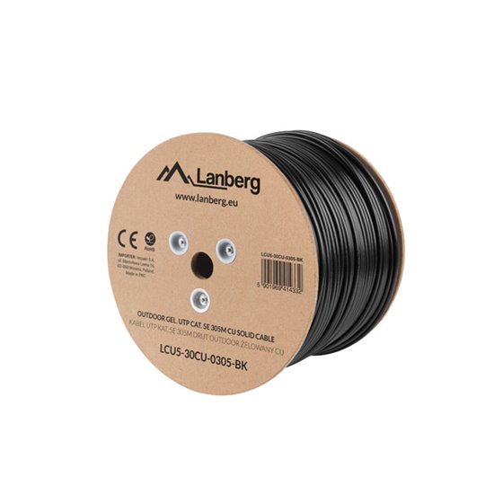 LCU5-30CU-0305-BK cable de red Negro 305 m Cat5e U/UTP (UTP)