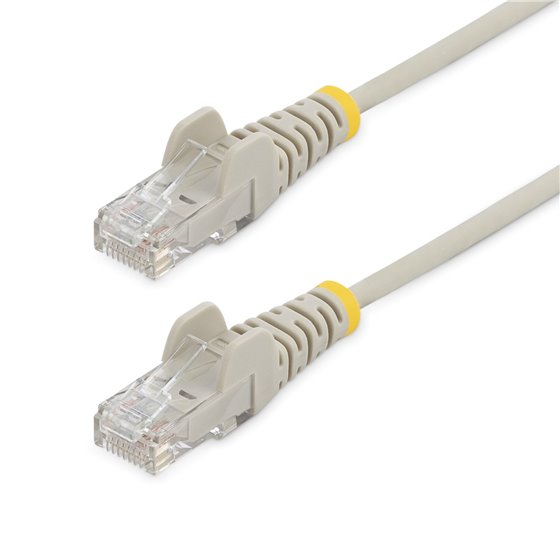Cable Cat6 de 3m - Delgado - con Conectores RJ45 sin Enganches - Gris