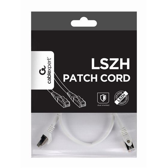 PP6A-LSZHCU-W-0.5M cable de red Blanco 0,5 m Cat6a S/FTP (S-STP)
