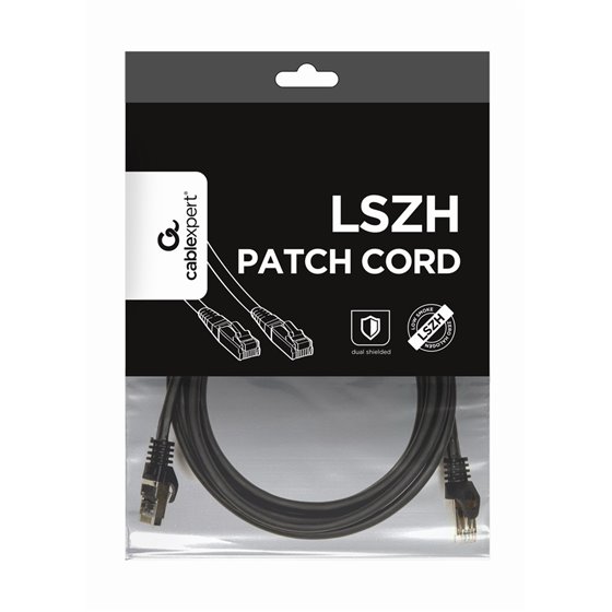 PP6A-LSZHCU-BK-3M cable de red Negro Cat6a S/FTP (S-STP)