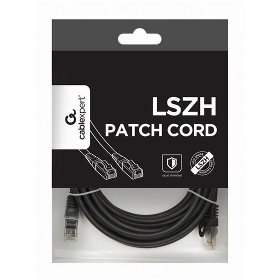 PP6A-LSZHCU-BK-5M cable de red Negro Cat6a S/FTP (S-STP)