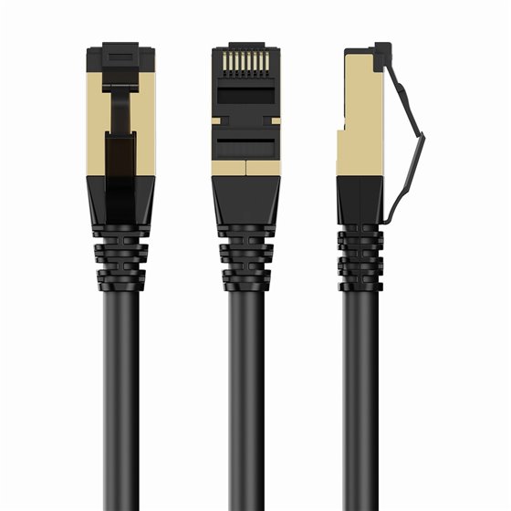 PP8-LSZHCU-BK-7.5M cable de red Negro 7,5 m Cat8 S/FTP (S-STP)