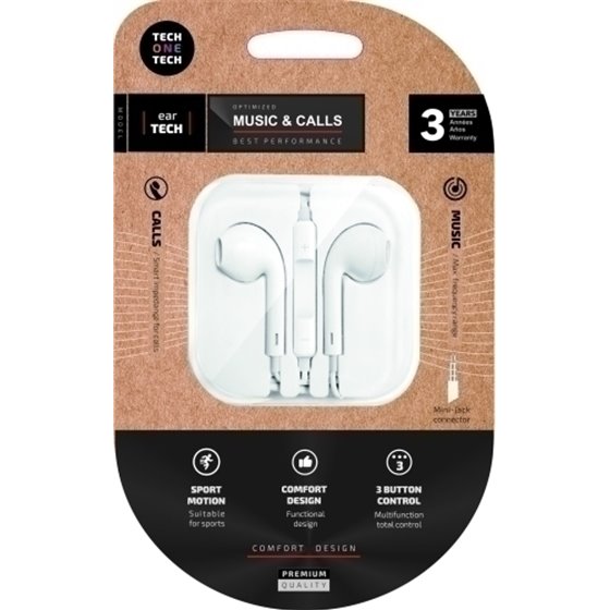 AURICULARES TECHONE BOTON MINI JACK BLAN