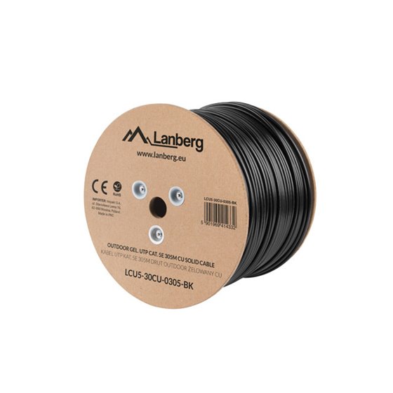 LCU5-12CU-0305-BK cable de red Negro 305 m Cat5e U/UTP (UTP)