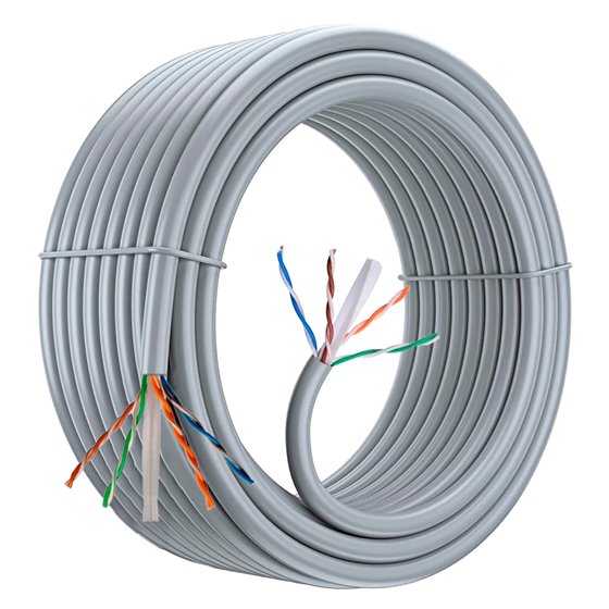 Bobina Cable de Red 100 m, UTP CAT6, Polietileno de Alta Densidad (Solid HDPE) y LSZH – Cuatro Cables Trenzados y separador – Di