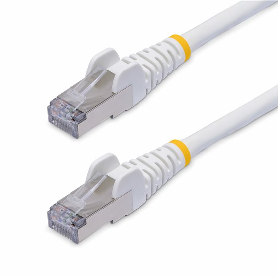 Cable de Red Ethernet CAT8 Blanco de 1m - Snagless - sin Pestillo - 25G/40G - 2000MHz - PoE++ 100W - 26AWG - S/FTP - Alivios de 
