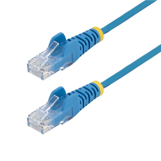Cable de Red Ethernet CAT6 Delgado sin Enganches Azul de 15m - Cable RJ45 Snagless Slim 28AWG - Alambre de Cobre Puro - PoE 100W