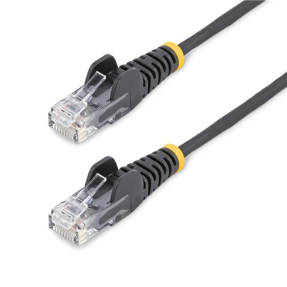 Cable de Red Ethernet CAT6 Delgado sin Enganches Negro de 7m - Cable RJ45 Snagless Slim 28AWG - Alambre de Cobre Puro - PoE 100W