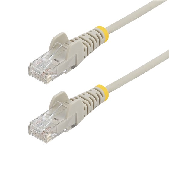 Cable de Red Ethernet CAT6 Delgado sin Enganches Gris de 15m - Cable RJ45 Snagless Slim 28AWG - Alambre de Cobre Puro - PoE 100W