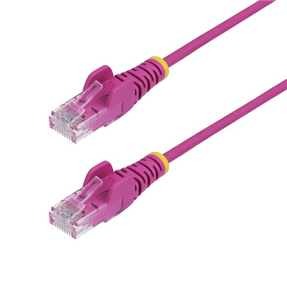Cable de Red Ethernet CAT6 Delgado sin Enganches Rosa de 15m - Cable RJ45 Snagless Slim 28AWG - Alambre de Cobre Puro - PoE 100W
