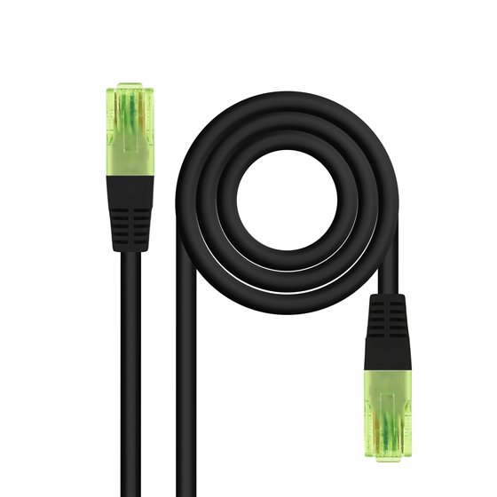 Cable de Red Latiguillo RJ45 CAT.6 UTP AWG26 CCA, Negro, 2 m