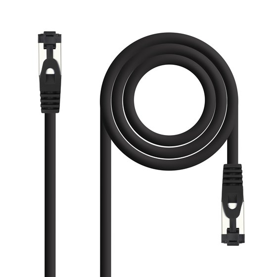 Cable de Red Latiguillo Cat.8.1 2GHz LSZH SSTP AWG26, Negro, 0.5 m