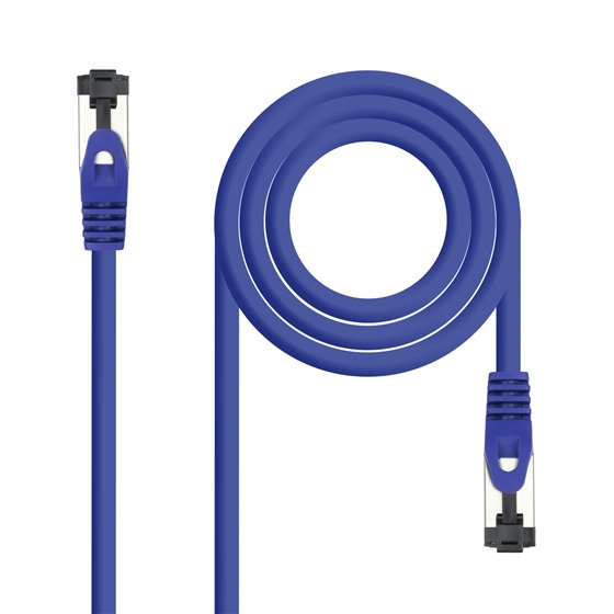 Cable de Red Latiguillo Cat.8.1 2GHz LSZH SSTP AWG26, Azul, 25 cm