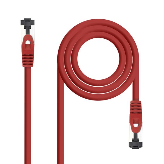 Cable de Red Latiguillo Cat.8.1 2GHz LSZH SSTP AWG26, Rojo, 30 cm