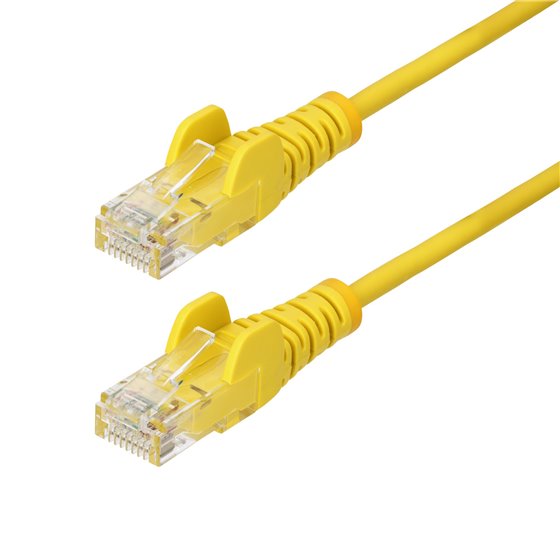 Cable de Red Ethernet CAT6 Delgado sin Enganches Amarillo de 5m - Cable RJ45 Snagless Slim 28AWG - Alambre de Cobre Puro - PoE 1