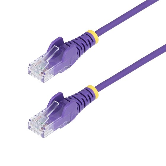 Cable de Red Ethernet CAT6 Delgado sin Enganches Morado de 7m - Cable RJ45 Snagless Slim 28AWG - Alambre de Cobre Puro - PoE 100
