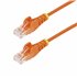 Cable de Red Ethernet CAT6 Delgado sin Enganches Naranja de 2m - Cable RJ45 Snagless Slim 28AWG - Alambre de Cobre Puro - PoE 10
