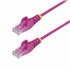 Cable de Red Ethernet CAT6 Delgado sin Enganches Rosa de 50cm - Cable RJ45 Snagless Slim 28AWG - Alambre de Cobre Puro - PoE 100