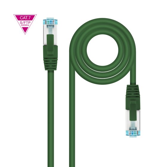 Cable de Red Cat.7 600MHZ LSZH SFTP PIMF AWG26, Verde, 50 cm
