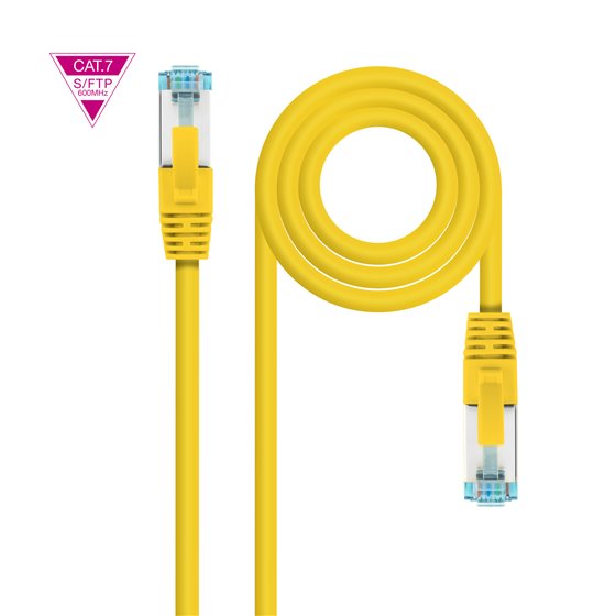 Cable de Red Cat.7 600MHZ LSZH SFTP PIMF AWG26, Amarillo, 30 cm