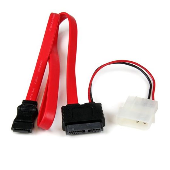 Adaptador Cable SATA Slimline Línea Delgada 13 Pines a Molex Macho LP4 y SATA