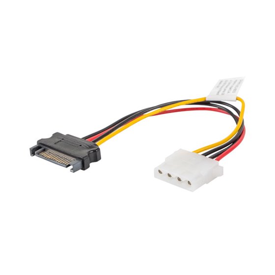 CA-SAHD-10CU-0015 cable de SATA 0,15 m Molex (4-pin) SATA de 15 pines Negro, Rojo, Amarillo