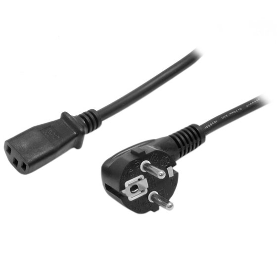 Cable de 2m de Alimentación para Ordenador, 18AWG, EU Schuko a C13, 10A 250V, Negro, Cable de Repuesto, Cable de Corriente para 