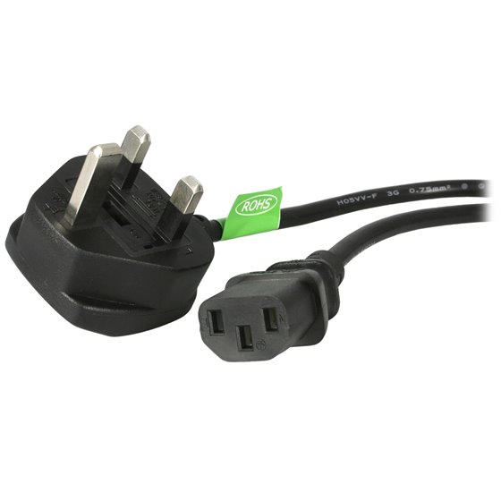 Cable de 1,8m de Alimentación de Ordenador, 18AWG, BS 1363 a C13, 10A 250V, Cable de Alimentación de Repuesto, Cable de TV/Monit