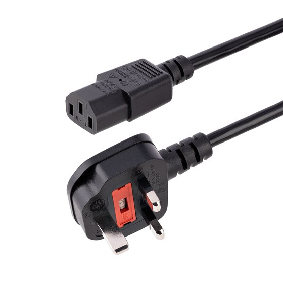 Cable de 3m de Alimentación de Ordenador, 18AWG, BS 1363 a C13, 10A 250V, Cable de Alimentación de Repuesto, Cable de TV/Monitor