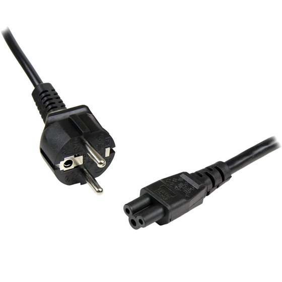 Cable de 2m de Alimentación para Portátiles, Enchufe UE a C5, 2,5A 250V, 18AWG, Cable de Repuesto para Cargador, Cable Hoja de T