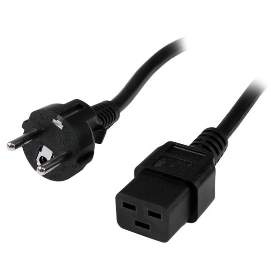 Cable de 2m de Alimentación de Ordenador, 16AWG, EU Schuko a C19, 16A 250V, Cable de Alimentación de Repuesto, Impresora, para F