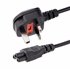 Cable de 1m de Alimentación para Portátiles, Enchufe BS1363 a C5, 2,5A 250V, 18AWG, Cable para Cargador, Cable Hoja de Trébol Mi