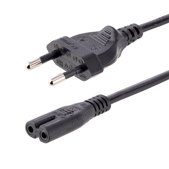 Cable de 1m de Alimentación para Portátiles, Enchufe UE a C7, 2,5A 250V, 18AWG, Cable de Repuesto para Cargador de Portátiles, C