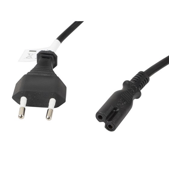 CA-C7CA-11CC-0018-BK cable de transmisión Negro 1,8 m C7 acoplador CEE7/16